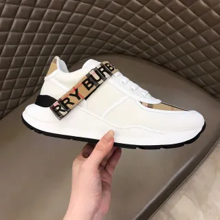 Burberry Lola White Beige Chunky Platform Sole House Check Strap Detail Lifestyle Sneakers