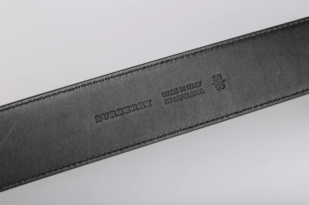 Burberry Monochrome Check Gray Leather Belt 5