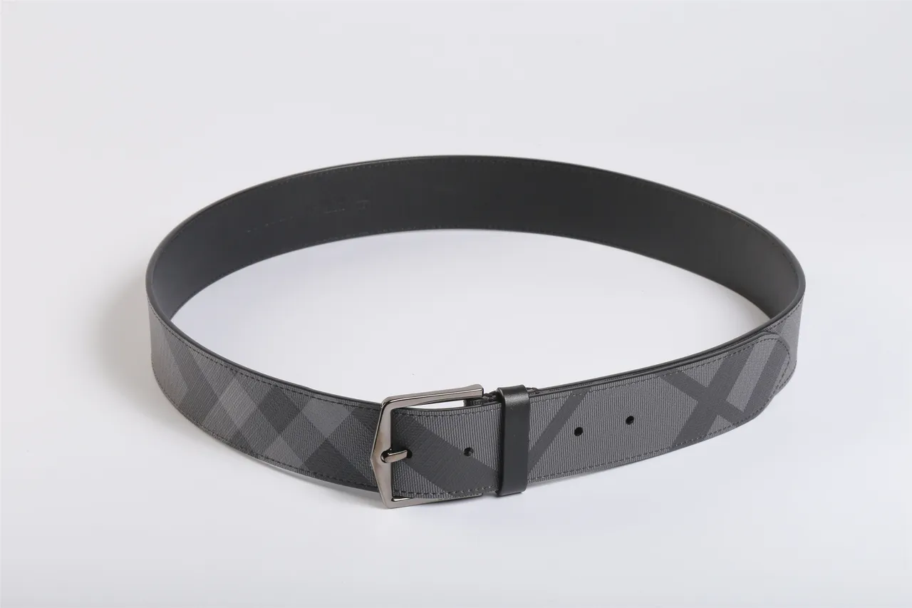 Burberry Monochrome Check Gray Leather Belt 8