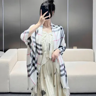 Burberry Nova Check Oversized Fringed Shawl