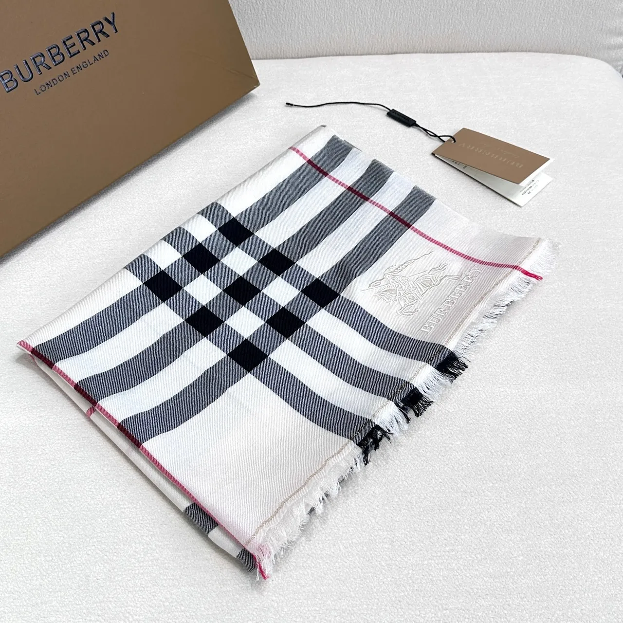 Burberry Nova Check Oversized Fringed Shawl 7