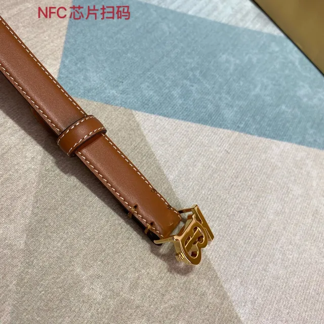 Burberry TB Belt Tan Brown Leather Belt 6