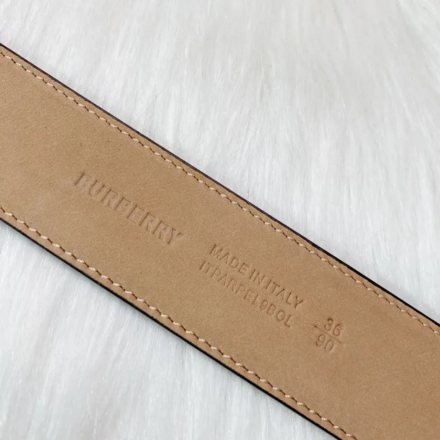 Burberry TB Monogram Cinturón Hebilla de Esmalte Naranja Cinturón de Cuero 2