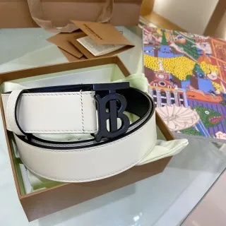 Burberry TB Monogram Belt সাদা এবং নেভি চামড়ার বেল্ট