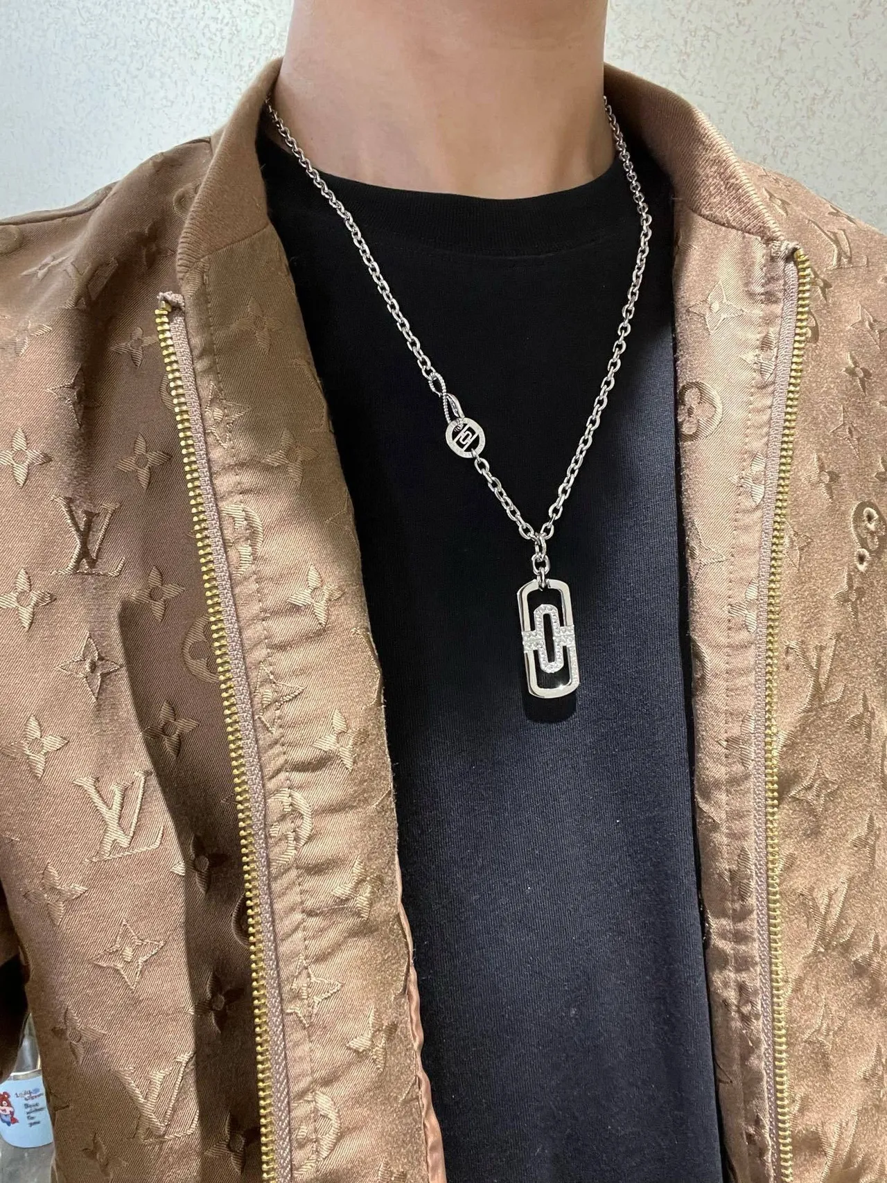 Bvlgari B.zero1 Geométrico Pavé de Plata Collar 5