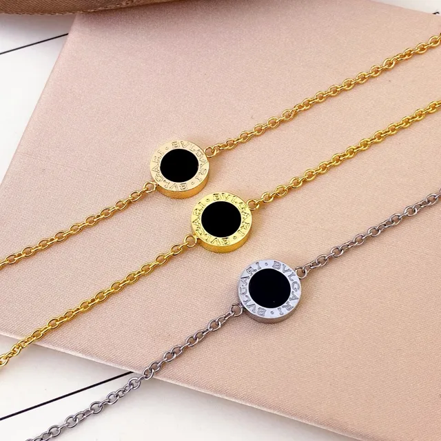 Bvlgari B.zero1 Bracelet chaîne Rolo or noir charm gravé circulaire 3