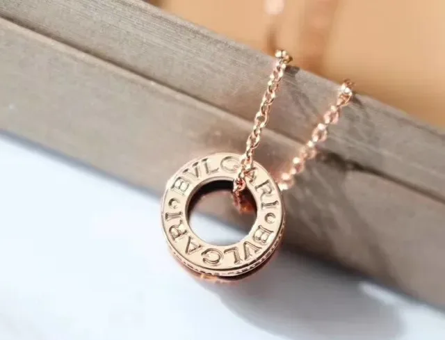 Bvlgari B.zero1 Collier Or Rose Céramique Noire Diamants Pavé 2