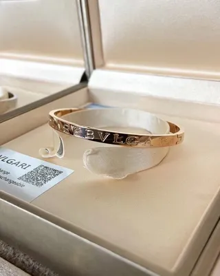 Bvlgari Bvlgari Engraved Double-Logo Enamel Bangle Bracelets 4