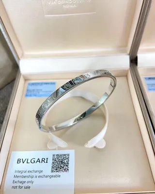 Bvlgari Bvlgari Engraved Double-Logo Enamel Bangle Bracelets 5