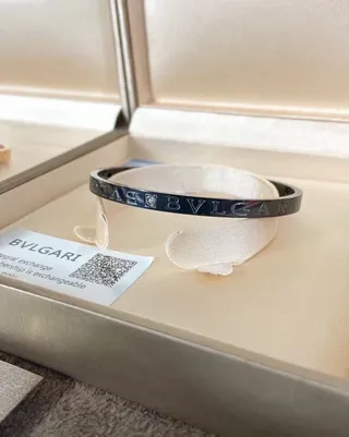Bvlgari Bvlgari Engraved Double-Logo Enamel Bangle Bracelets 8