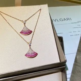 Bvlgari Divas’ Dream Fan-Shaped Gradient Pink Gemstone Necklace