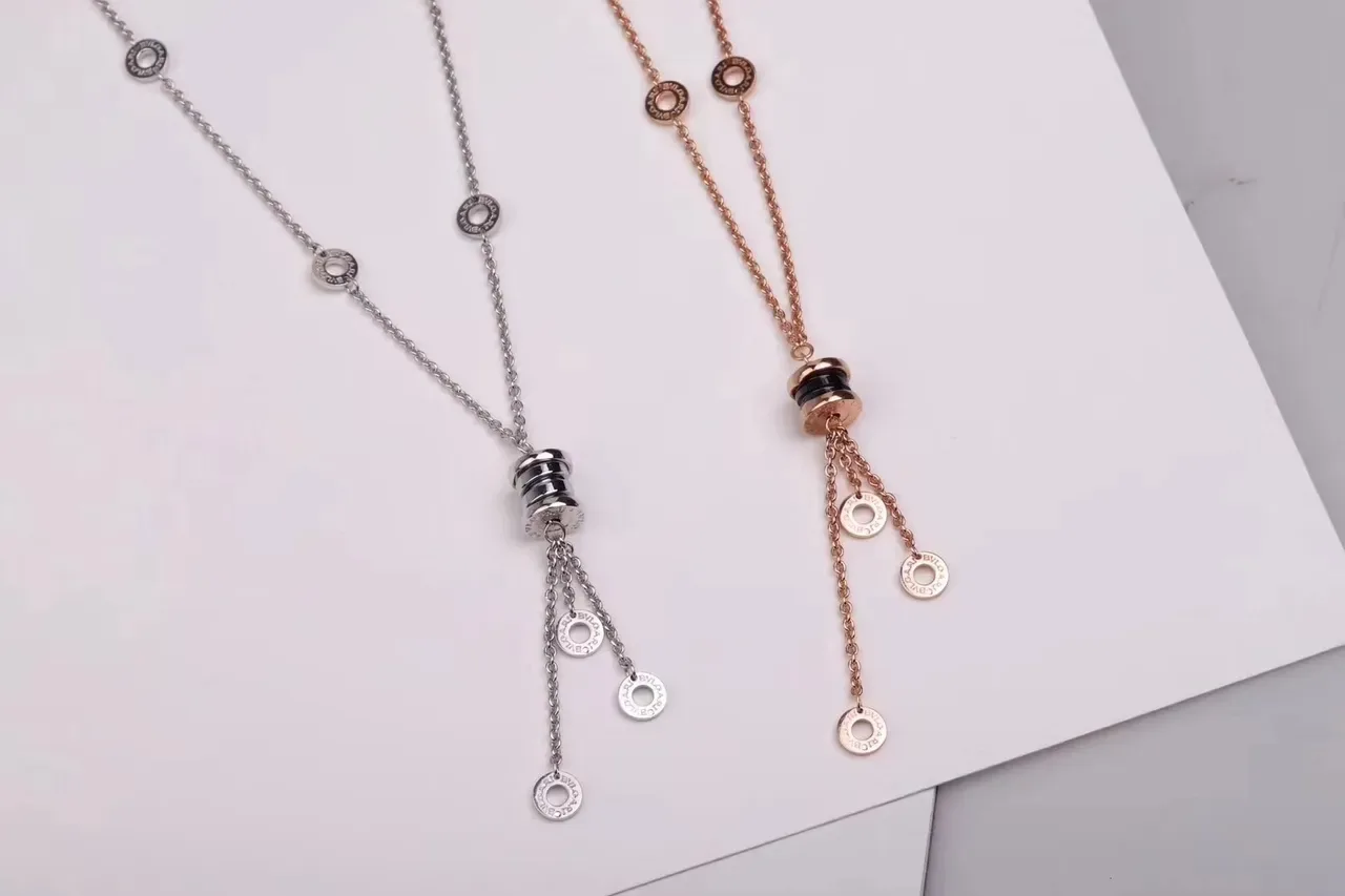 Bvlgari Fiore di argent et or pendentif cylindrique dangles chaîne de franges collier 5