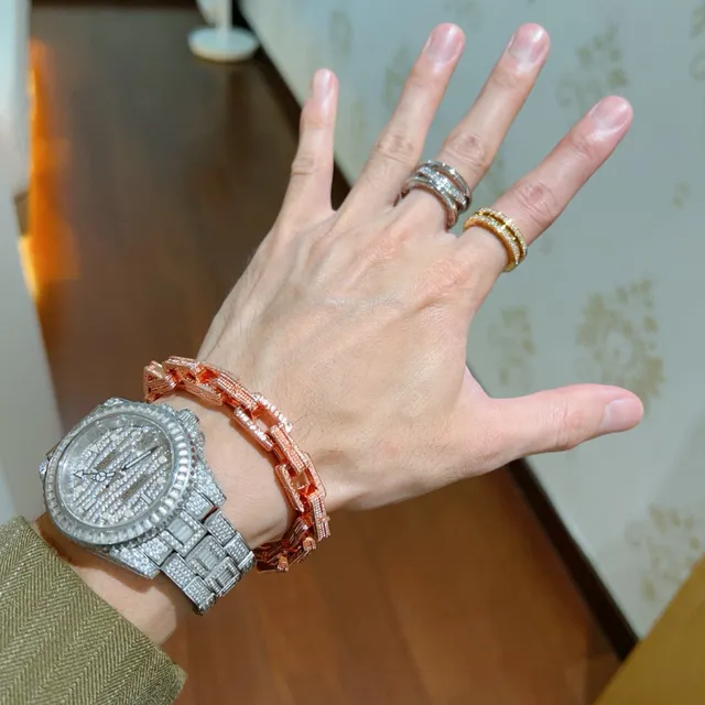 Bvlgari Geometric Rectangular Link Rose-Gold Bracelet 8