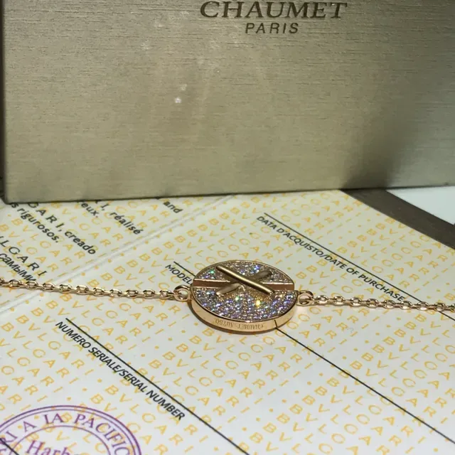Bvlgari Gold-Tone Pavé Crystal Disc Pendant Necklace 3