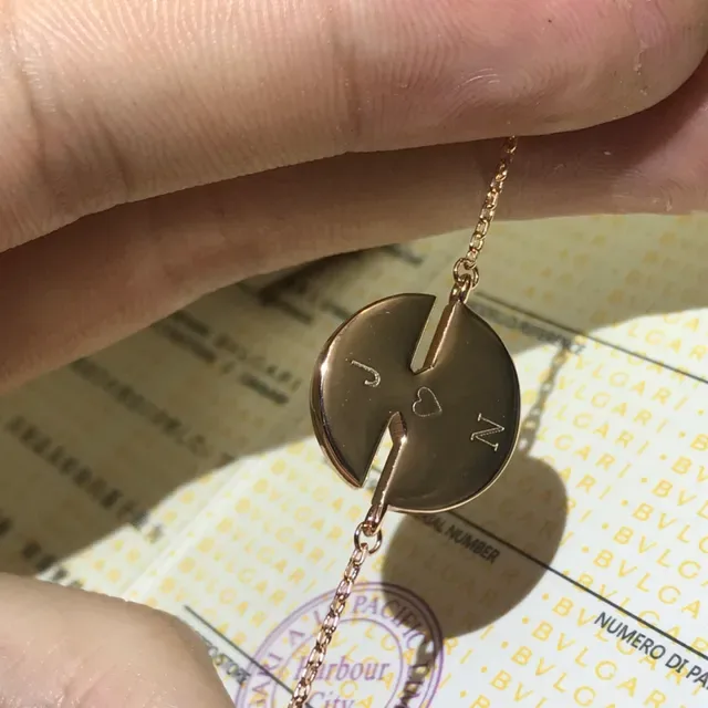 Bvlgari Gold-Tone Pavé Crystal Disc Pendant Necklace 4