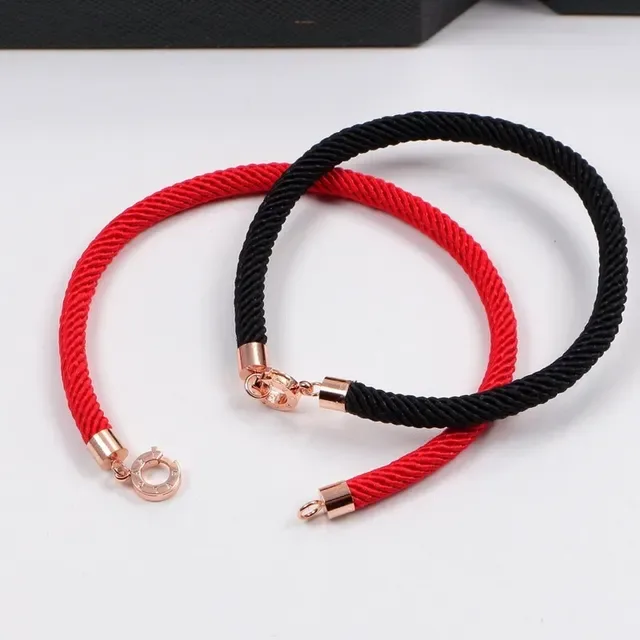 Bvlgari Bracelet Cordon Tressé Rouge Noir Hardware Or Rose 3