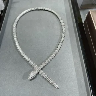 Bvlgari Serpenti Dual-Headed Pavé Snake Necklace