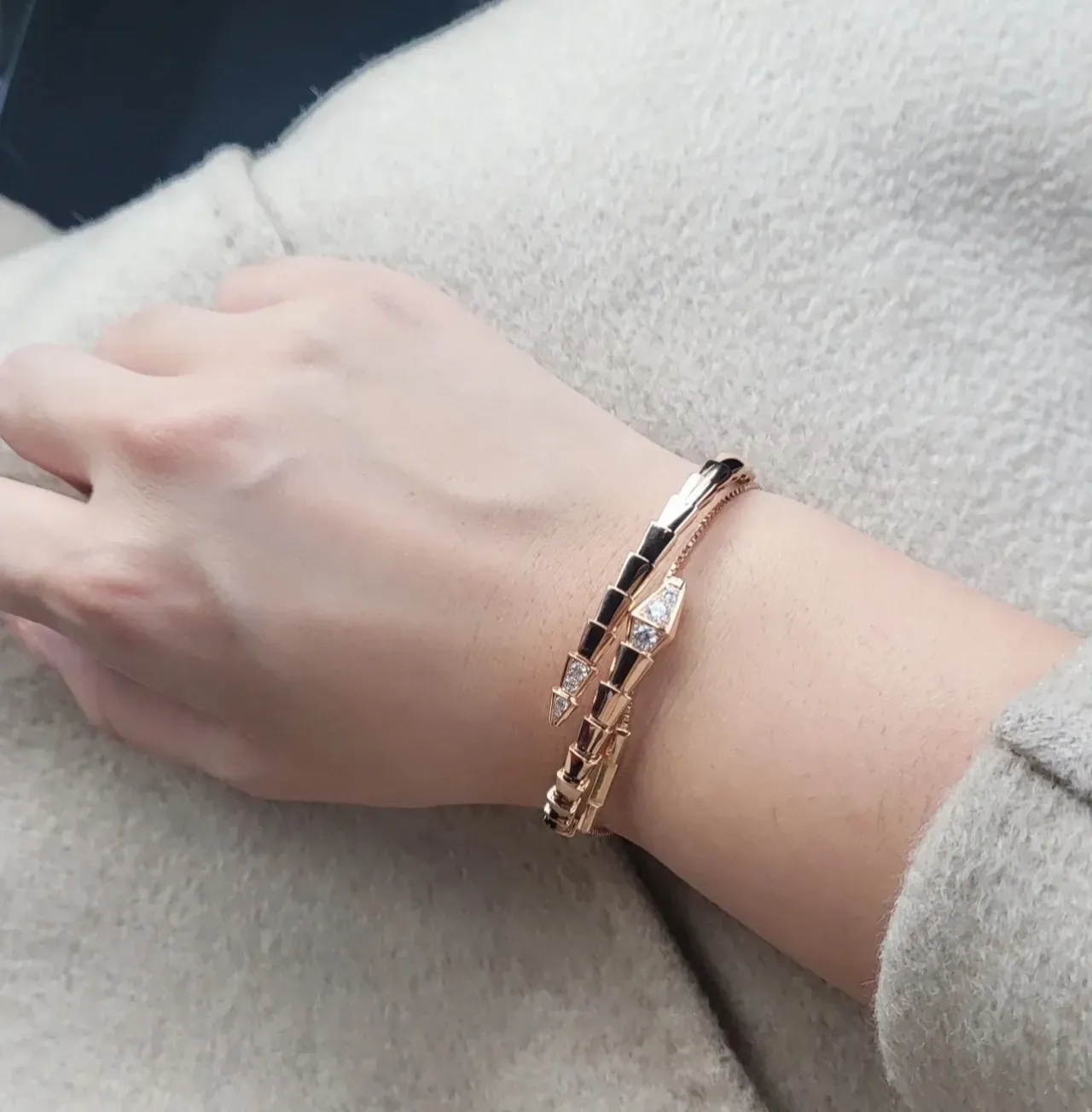 Bvlgari Serpenti Tubogas Bracelets en or avec diamants 8