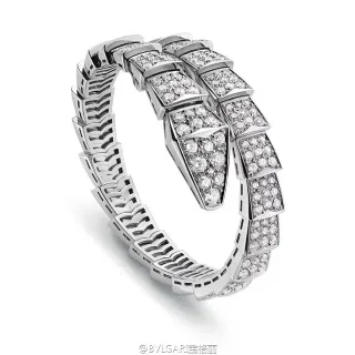 Bvlgari Silver White Articulated Serpentine Pavé-Diamond Bracelet