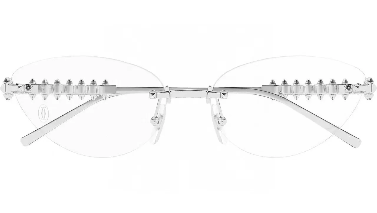 Cartier Diabolo de Cartier doré avec picots sans bord œil de chat lunettes de soleil 5