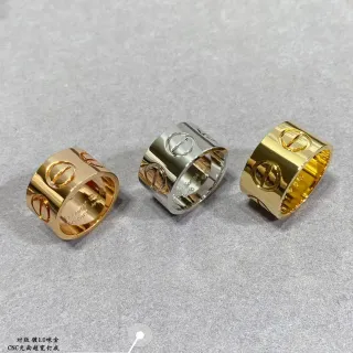 Cartier Juste un Clou Gold Silver Wide Band Screw-Head Motif Ring
