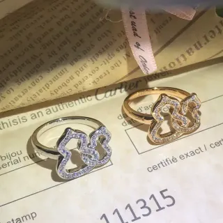 Cartier Juste un Clou Pavé Double-C Interlocking Ring