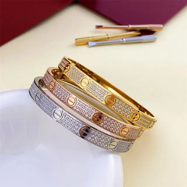Bracelets Cartier Love Pavé Cristal Rigide Bangle 4