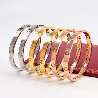 Cartier Love Bracelet Silver Yellow Gold Rose Gold Screw-Motif Single-Stone Bracelets