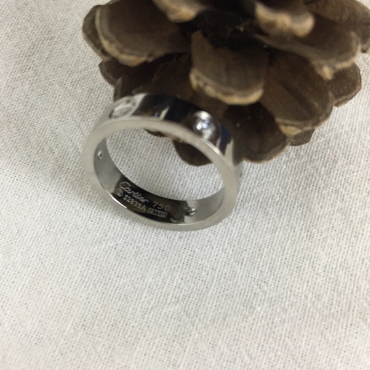 Cartier Love Ring Silver Single Stone Ring 4