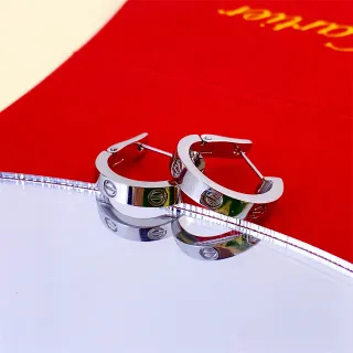 Cartier Love Screw-Motif Polished Hoop Earrings