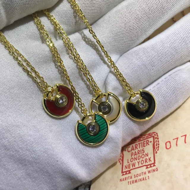 Cartier বহুরঙ সোনার খোলা অর্ধচন্দ্রাকার পেন্ডেন্ট কেন্দ্রীয় ব্রিলিয়েন্ট-কাট পাথর মালা 4