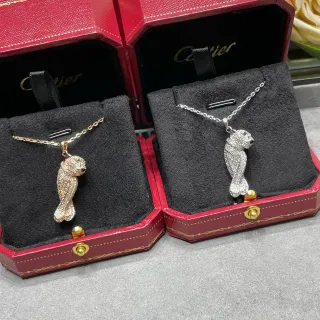 Cartier Panthère Gold Silver Panther Motif Pavé-Set Necklace