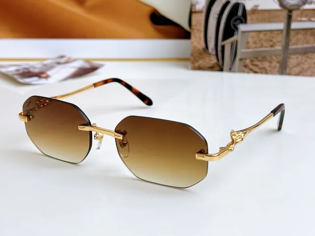Cartier Panthère Rimless Gradient Lens Sunglasses 9