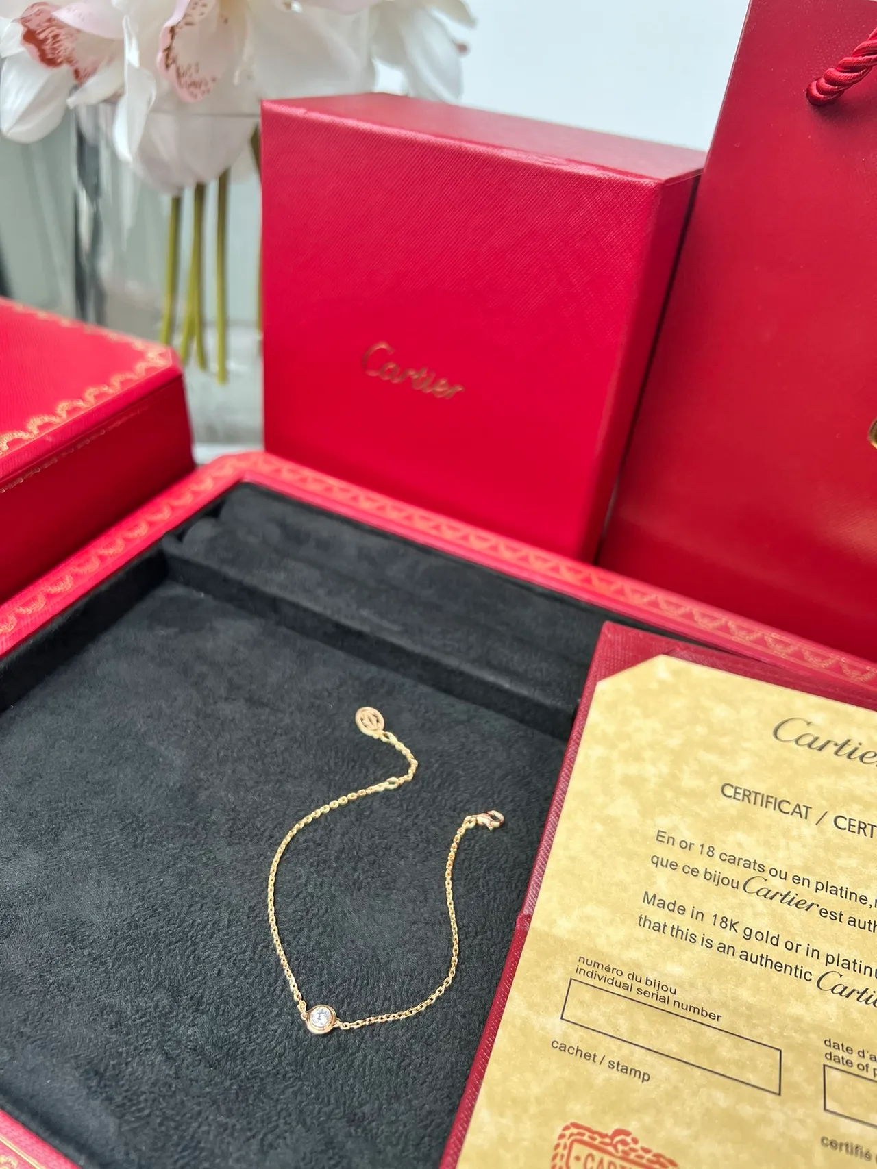 Cartier Pulseira de corrente de ouro com uma pedra 2