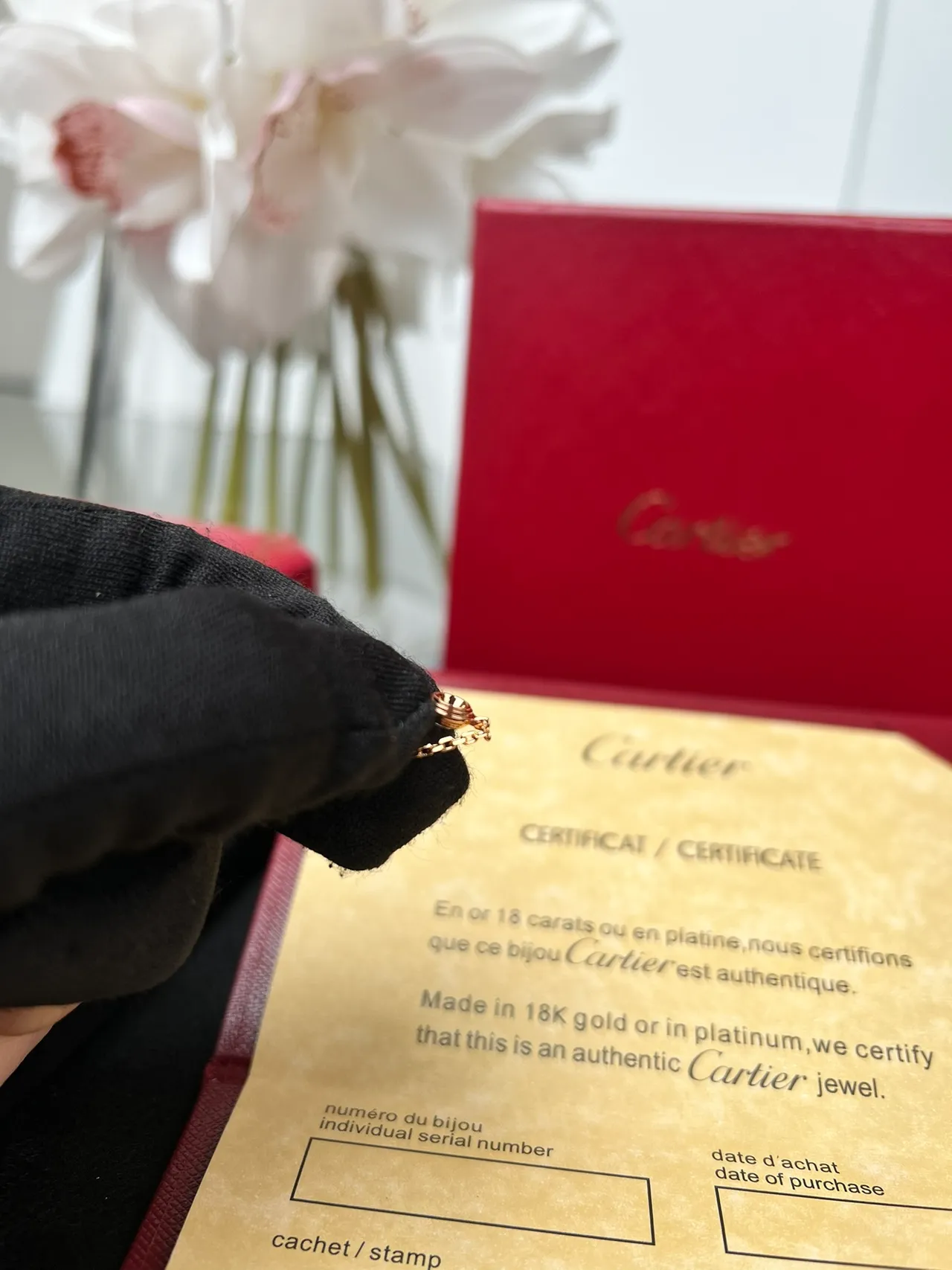 Cartier Pulseira de corrente de ouro com uma pedra 3
