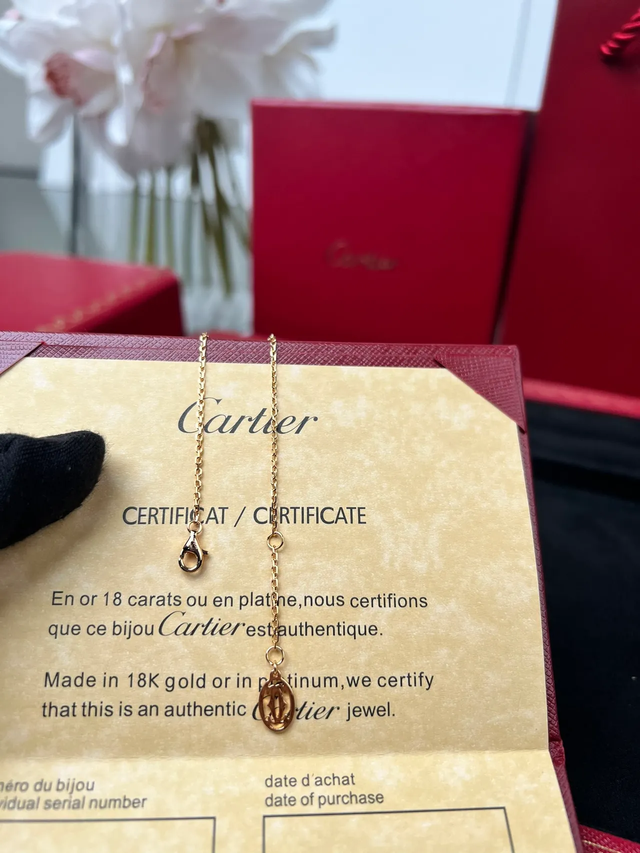 Cartier Pulseira de corrente de ouro com uma pedra 4