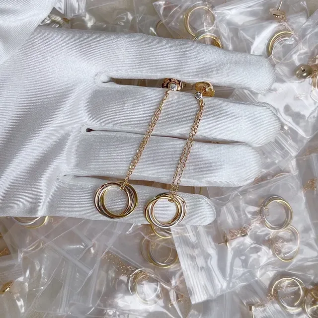 Boucles d'oreilles Cartier Trinity Tricolor Or Chaîne 2
