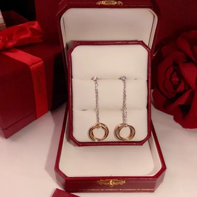 Boucles d'oreilles Cartier Trinity Tricolor Or Chaîne 4
