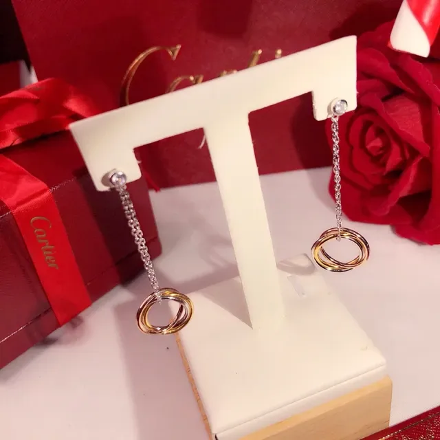 Boucles d'oreilles Cartier Trinity Tricolor Or Chaîne 6