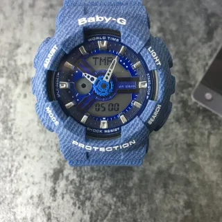 Casio Baby-G ساعة رياضية بلون أزرق غطاء من الراتنج الملمسي هجين تناظري-رقمي