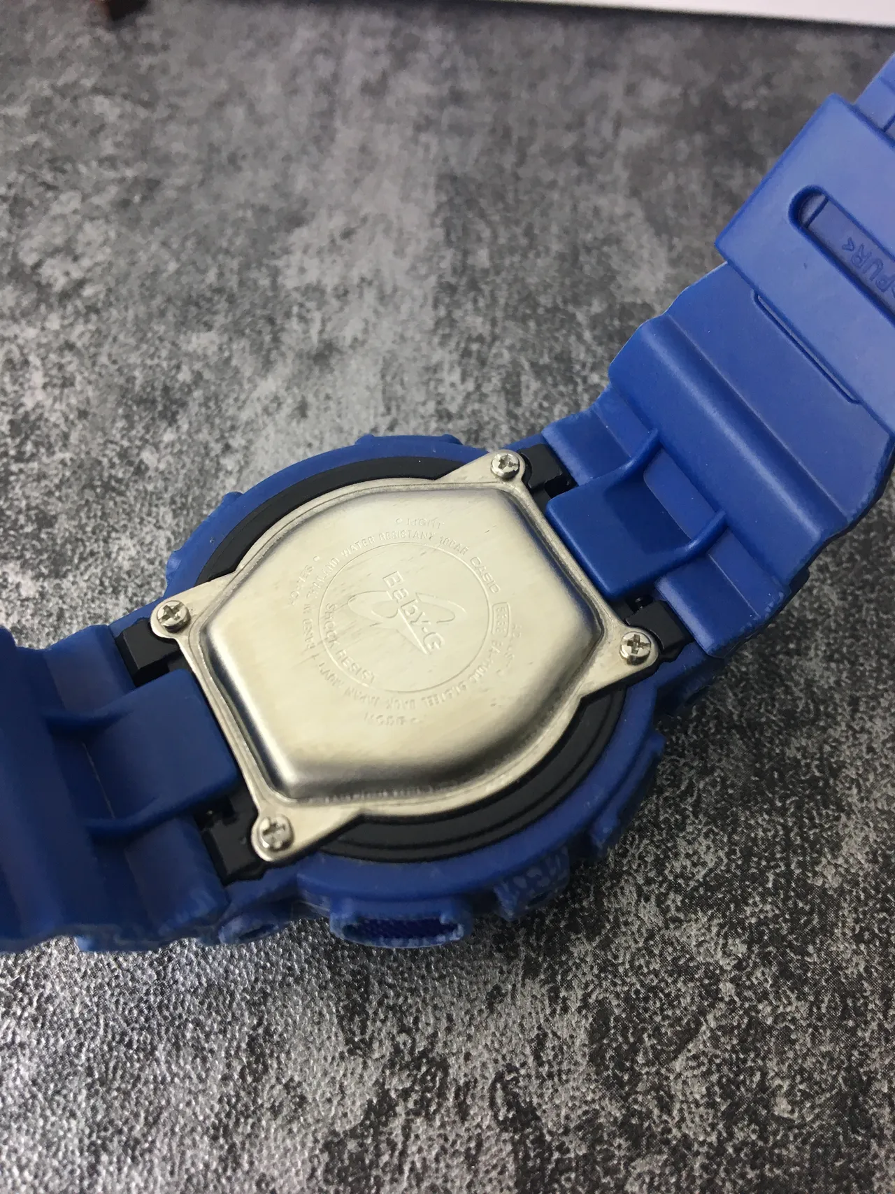 Casio Baby-G Relógio Esportivo Caixa de Resina Texturizada Azul Relógio Híbrido Analógico-Digital 3