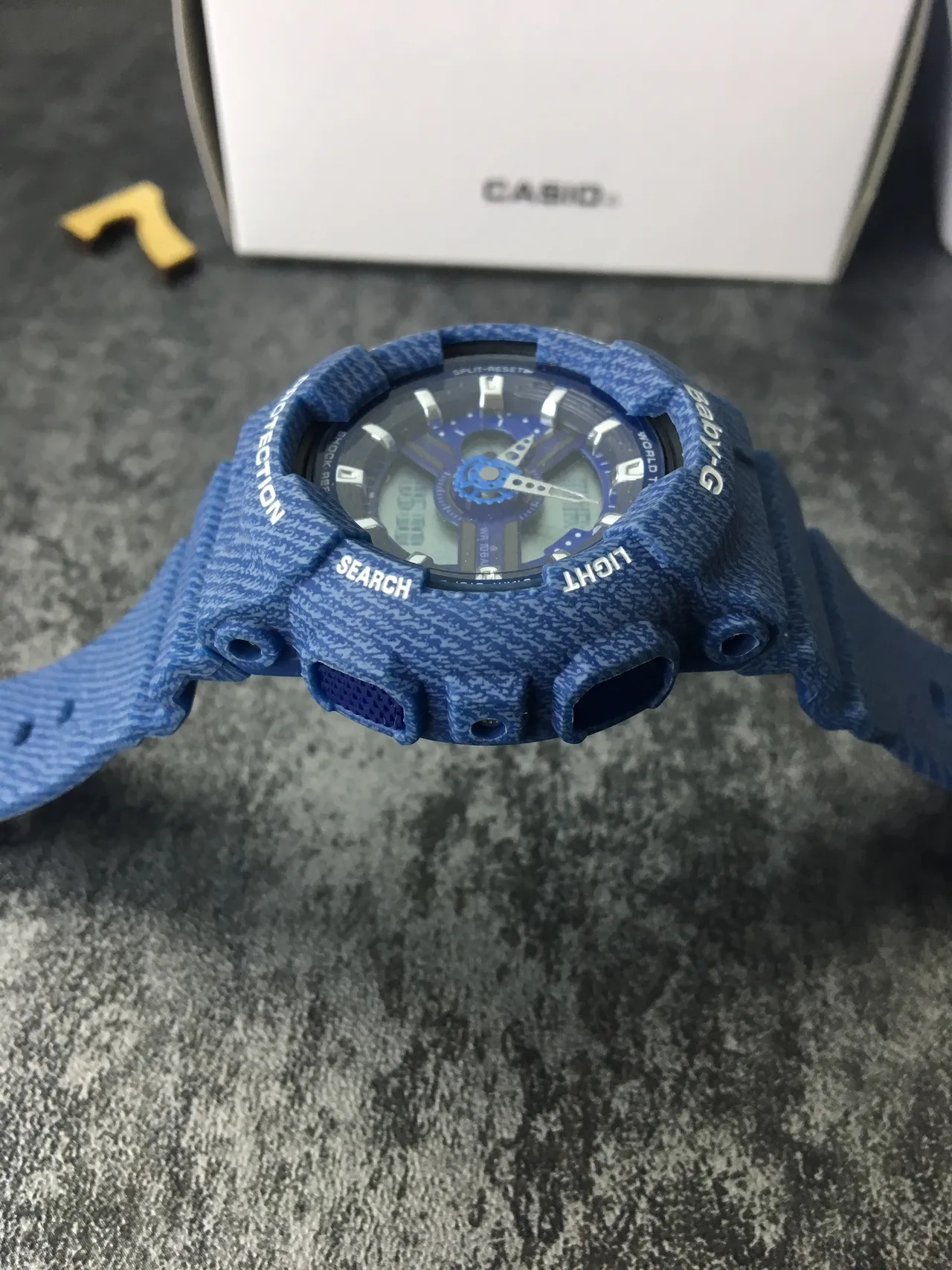 Casio Baby-G Relógio Esportivo Caixa de Resina Texturizada Azul Relógio Híbrido Analógico-Digital 4