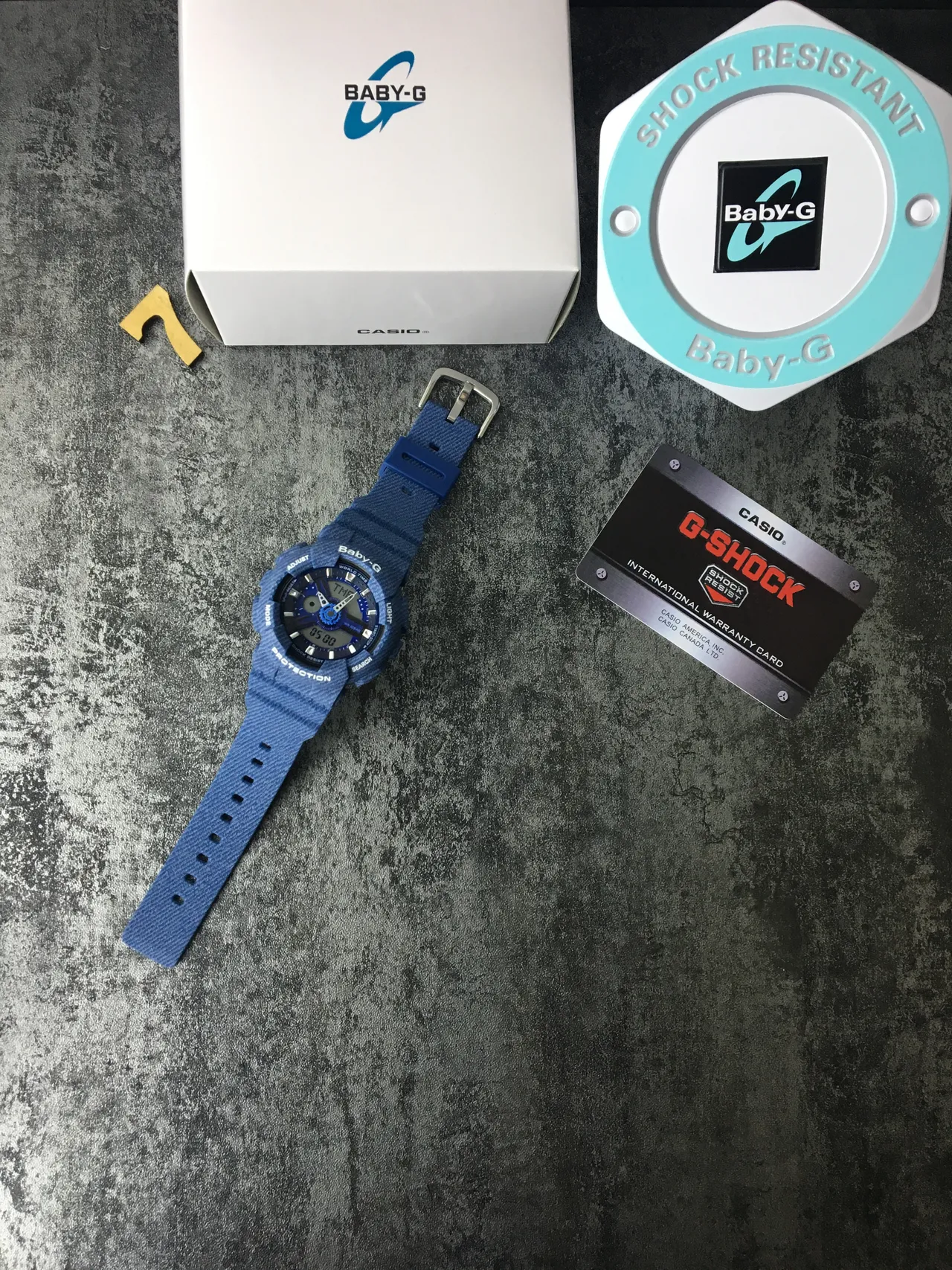 Casio Baby-G Relógio Esportivo Caixa de Resina Texturizada Azul Relógio Híbrido Analógico-Digital 6
