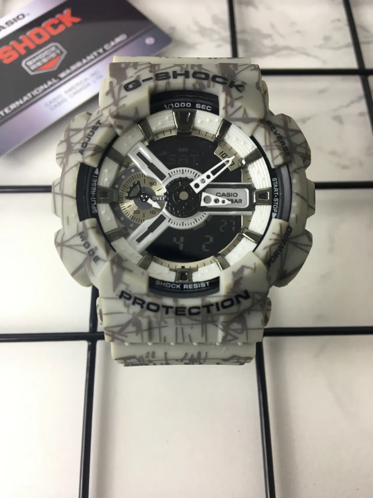 Casio Beige Gray Dual Analog-Digital Display Bold Protective Bezel Watch 3