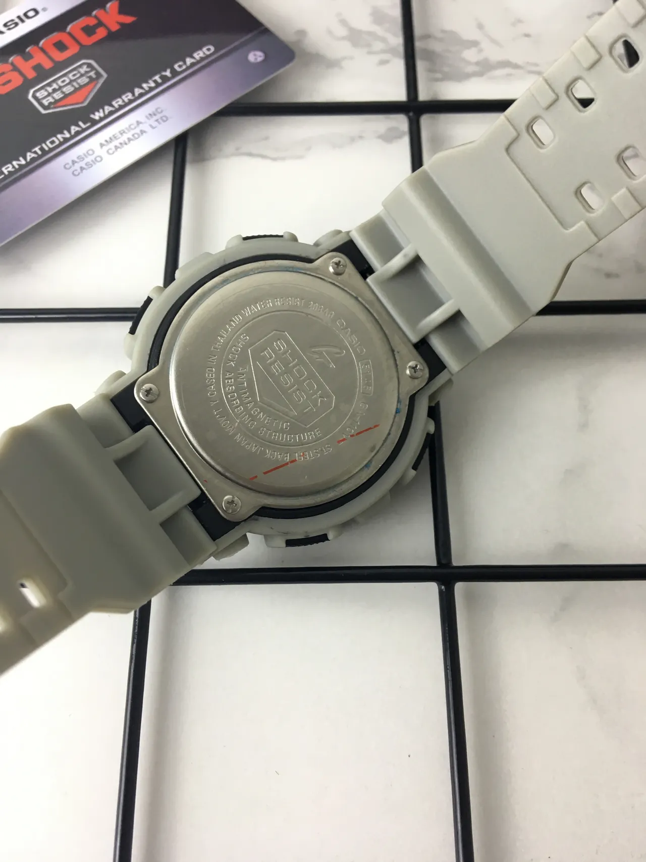 Casio Beige Gray Dual Analog-Digital Display Bold Protective Bezel Watch 5