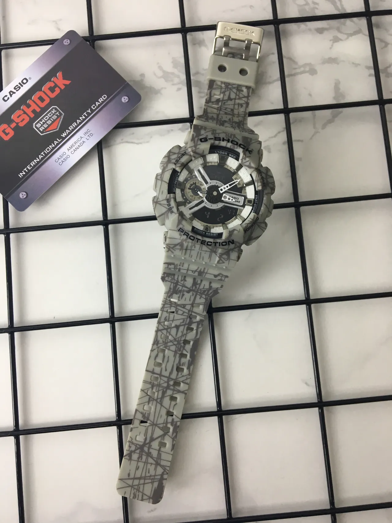 Casio Beige Gray Dual Analog-Digital Display Bold Protective Bezel Watch 6