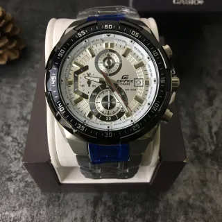 Casio Edifice Chronograph Black and White Quartz Watch