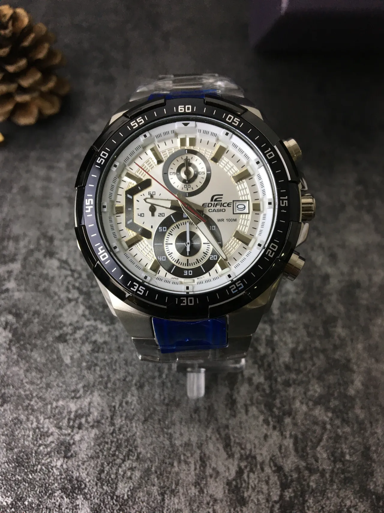 Casio Edifice Chronograph Black and White Quartz Watch 4