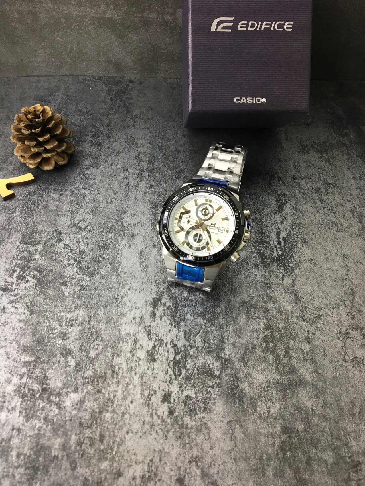 Casio Edifice Chronograph Black and White Quartz Watch 6