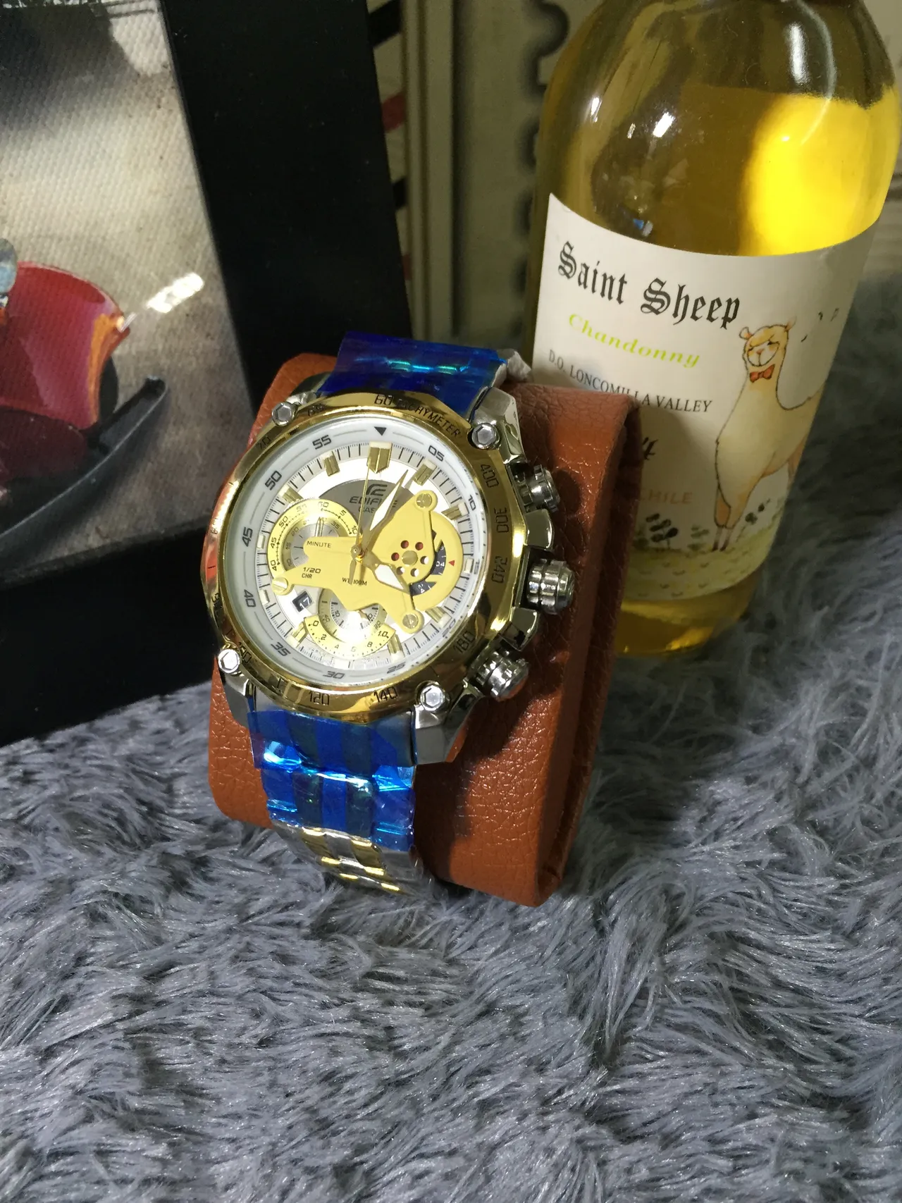 Casio Edifice Chronograph Gold and Blue Sports Watch 11